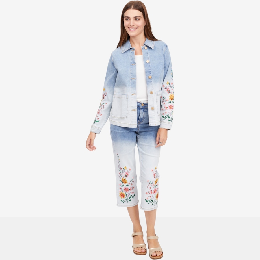 Image 122262_ALTMORE4.jpg, Product 122-262 / Price $89.88, Diane Gilman Ombre Dyed Embroidered Patch Pocket Jacket from DG2 by Diane Gilman on TSC.ca's Fashion department