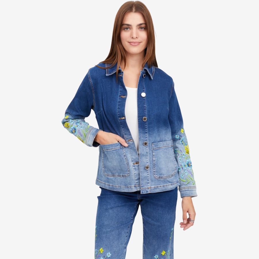 Image 122262_ALTMORE6.jpg, Product 122-262 / Price $89.88, Diane Gilman Ombre Dyed Embroidered Patch Pocket Jacket from DG2 by Diane Gilman on TSC.ca's Fashion department