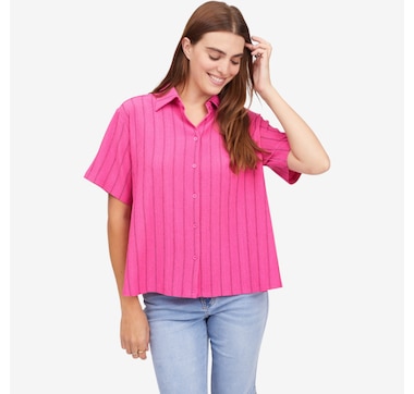 Diane Gilman Knit Crepe Handkerchief Shirt