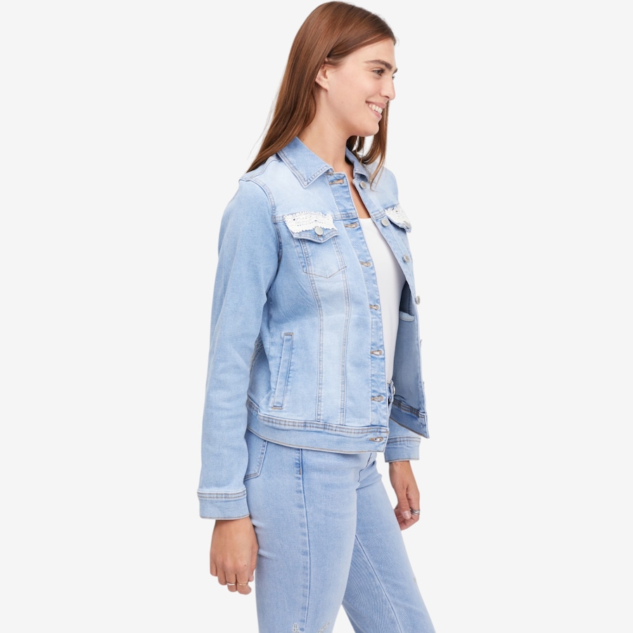Image 122265_ALTMORE2.jpg, Product 122-265 / Price $89.88, Diane Gilman New Classic Stretch Denim Jacket with Lace Trim from DG2 by Diane Gilman on TSC.ca's Fashion department