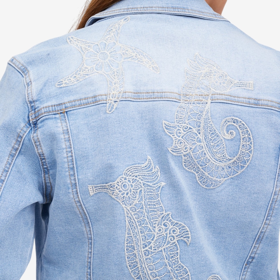 Image 122265_ALTMORE5.jpg, Product 122-265 / Price $89.88, Diane Gilman New Classic Stretch Denim Jacket with Lace Trim from DG2 by Diane Gilman on TSC.ca's Fashion department