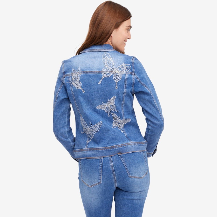 Image 122265_ALTMORE6.jpg, Product 122-265 / Price $89.88, Diane Gilman New Classic Stretch Denim Jacket with Lace Trim from DG2 by Diane Gilman on TSC.ca's Fashion department