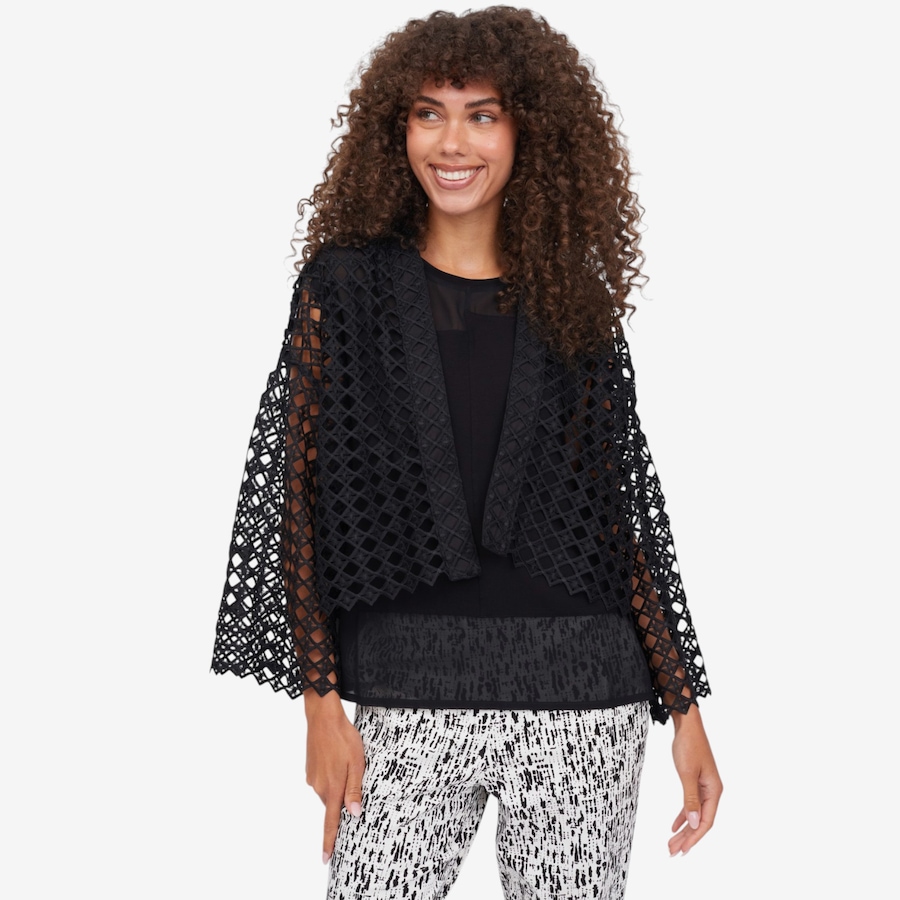Image 122295_ALTMORE3.jpg, Product 122-295 / Price $109.90, Wynne Layers Bold Lace Kimono Jacket from Wynnelayers on TSC.ca's Fashion department