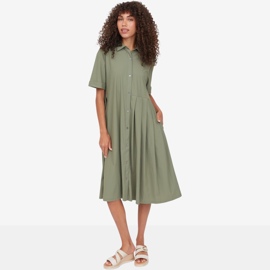 Image 122300_GRNOE.jpg, Product 122-300 / Price $84.88, Wynne Layers Stretch Tech Pleated Dress from Wynnelayers on TSC.ca's Fashion department