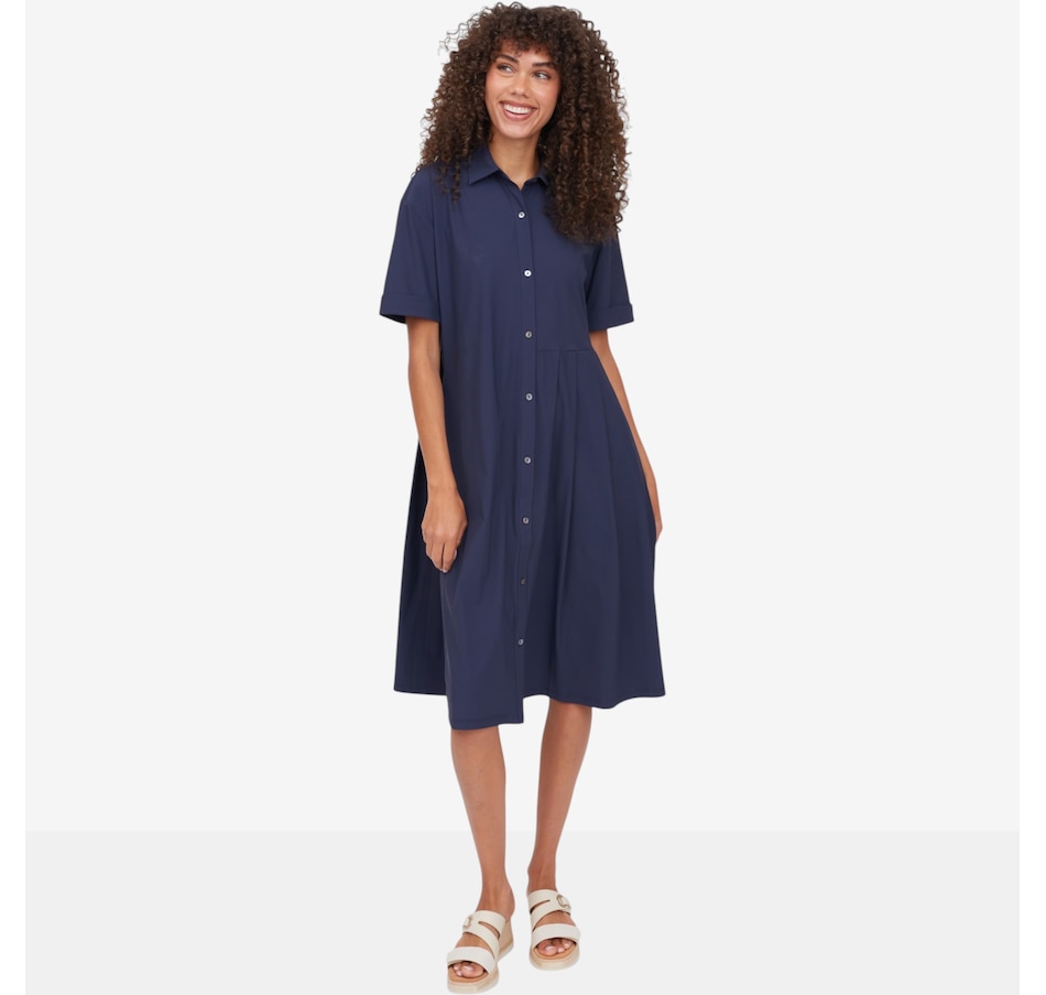 Image 122300_NVY.jpg, Product 122-300 / Price $114.90, Wynne Layers Stretch Tech Pleated Dress from Wynnelayers on TSC.ca's Fashion department
