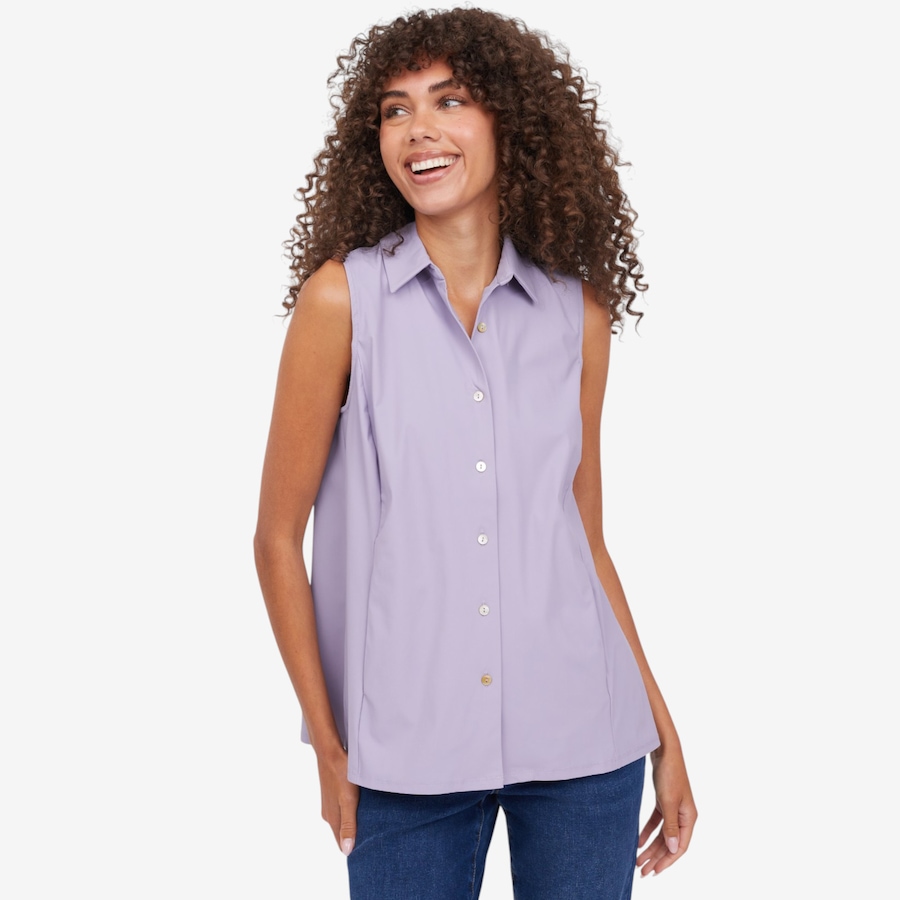Image 122301_LAV.jpg, Product 122-301 / Price $74.90, Wynne Layers Stretch Tech Pleated Top from Wynnelayers on TSC.ca's Fashion department