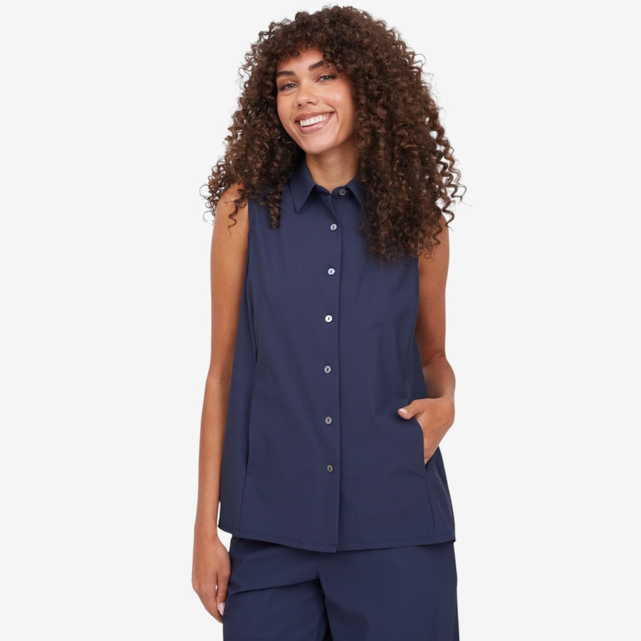 Image 122301_NVY.jpg, Product 122-301 / Price $74.90, Wynne Layers Stretch Tech Pleated Top from Wynnelayers on TSC.ca's Fashion department