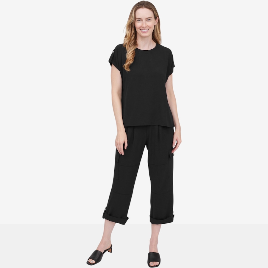 Image 122305_ALTMORE4.jpg, Product 122-305 / Price $79.99, Wynne Layers Stretch Crepe Utility Tee from Wynnelayers on TSC.ca's Fashion department