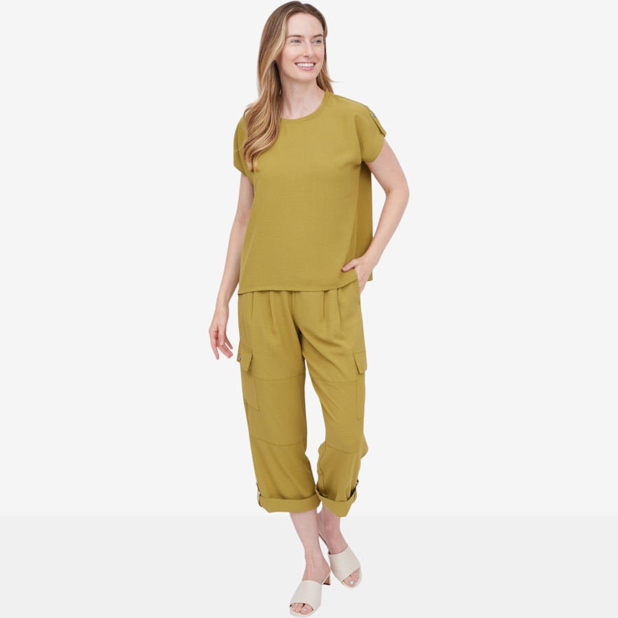 Image 122305_ALTMORE5.jpg, Product 122-305 / Price $79.99, Wynne Layers Stretch Crepe Utility Tee from Wynnelayers on TSC.ca's Fashion department