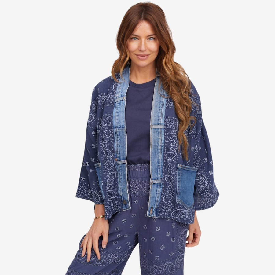Image 122398_NVY.jpg, Product 122-398 / Price $79.88, Shannon Passero Bandana Short Kimono from Shannon Passero  on TSC.ca's Fashion department