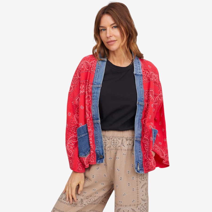 Image 122398_RED.jpg, Product 122-398 / Price $79.88, Shannon Passero Bandana Short Kimono from Shannon Passero  on TSC.ca's Fashion department