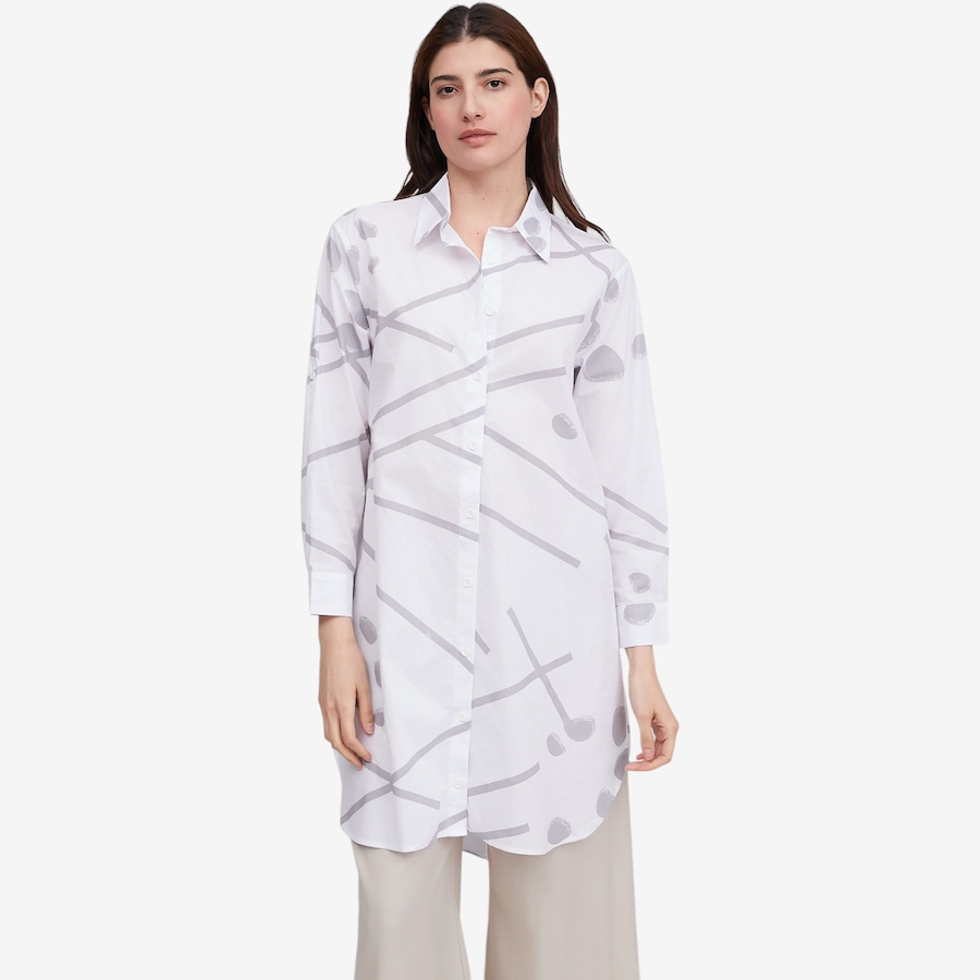Image 122416_GRY.jpg, Product 122-416 / Price $64.88, Red Coral Printed Cotton Blouse from Red Coral Fashions on TSC.ca's Fashion department