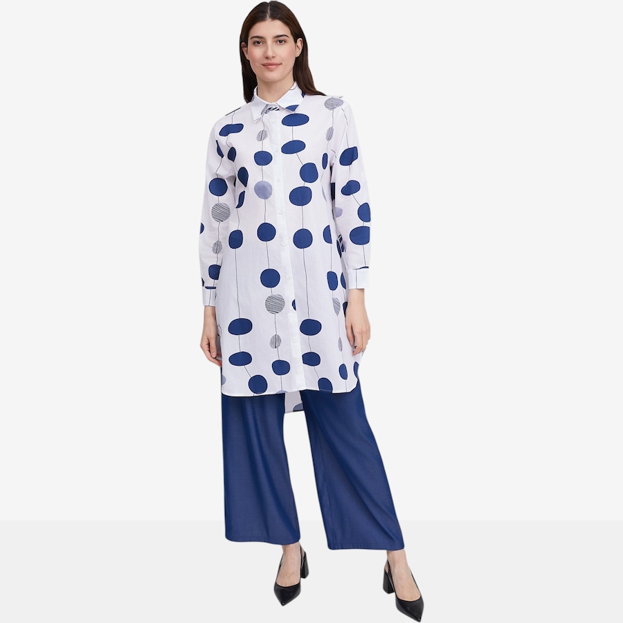 Image 122416_NVY.jpg, Product 122-416 / Price $64.88, Red Coral Printed Cotton Blouse from Red Coral Fashions on TSC.ca's Fashion department