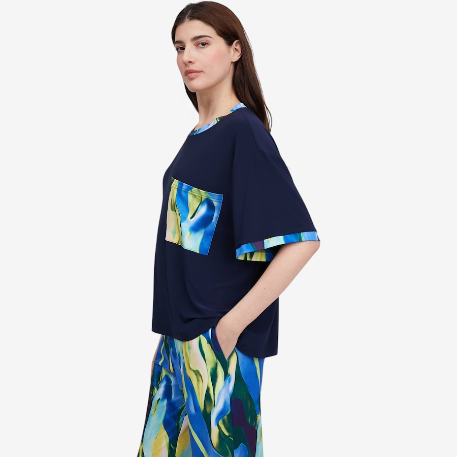 Image 122420_ALTMORE2.jpg, Product 122-420 / Price $49.88, Red Coral Abstract-Print Trim Top from Red Coral Fashions on TSC.ca's Fashion department