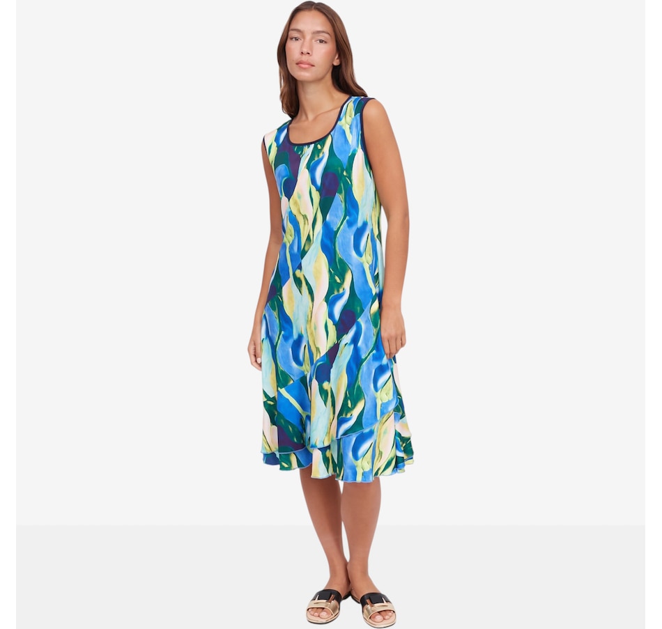 Image 122429_BLU.jpg, Product 122-429 / Price $89.99, Red Coral Printed Sleeveless Dress from Red Coral Fashions on TSC.ca's Fashion department