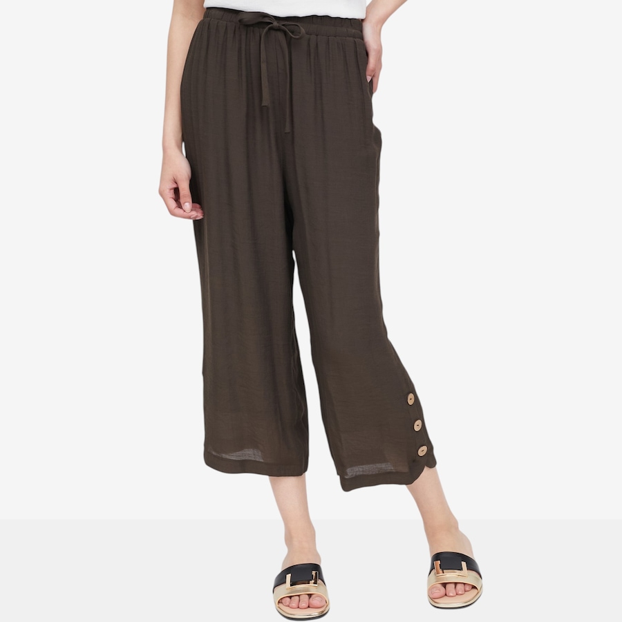 Image 122432_ESP.jpg, Product 122-432 / Price $27.33, Red Coral Cropped Double Layer Faux Linen Pant from Red Coral Fashions on TSC.ca's Fashion department