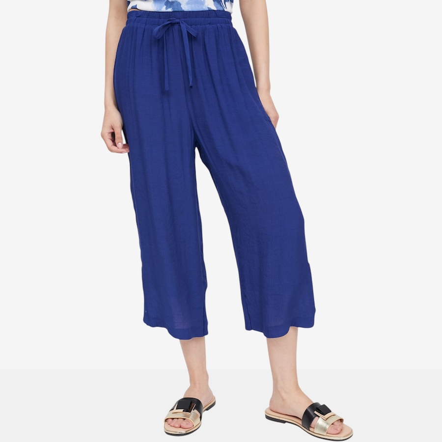 Image 122432_NVY.jpg, Product 122-432 / Price $27.33, Red Coral Cropped Double Layer Faux Linen Pant from Red Coral Fashions on TSC.ca's Fashion department