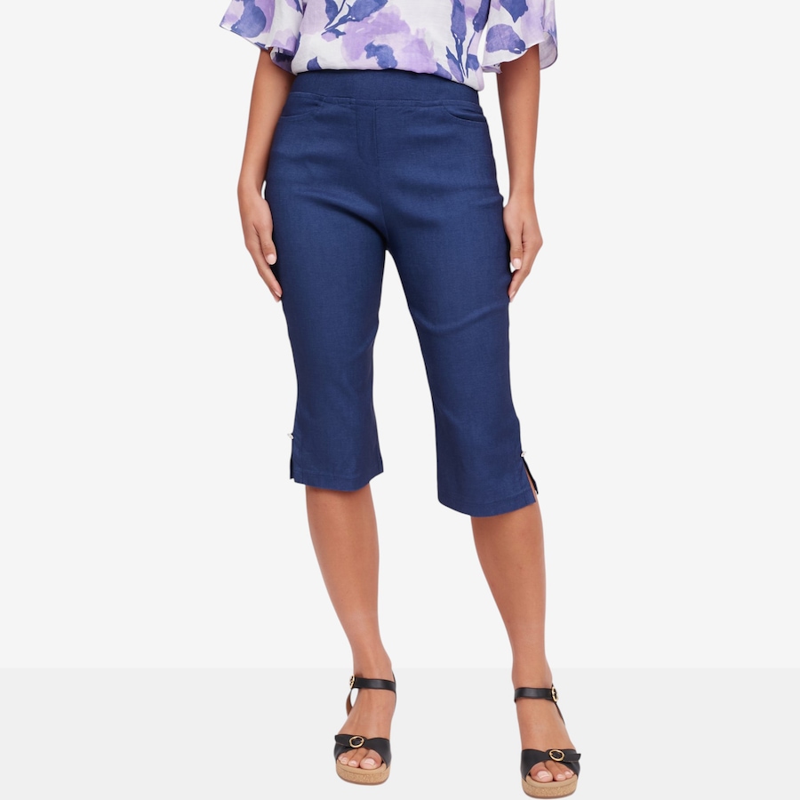 Image 122433_NVY.jpg, Product 122-433 / Price $27.33, Red Coral Slit Hem Jewel Capri Pants from Red Coral Fashions on TSC.ca's Fashion department