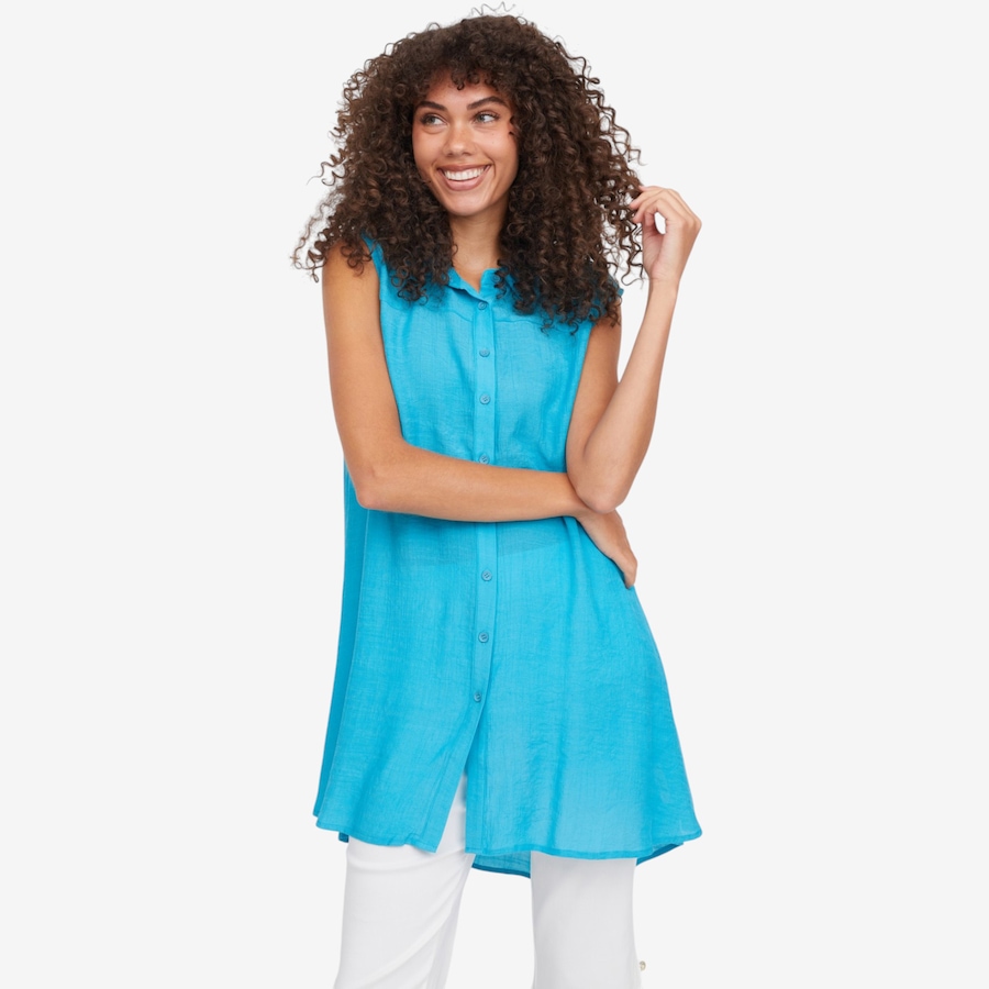 Image 122434_JAD.jpg, Product 122-434 / Price $79.99, Red Coral Faux Linen Collared Button Down Tunic from Red Coral Fashions on TSC.ca's Fashion department
