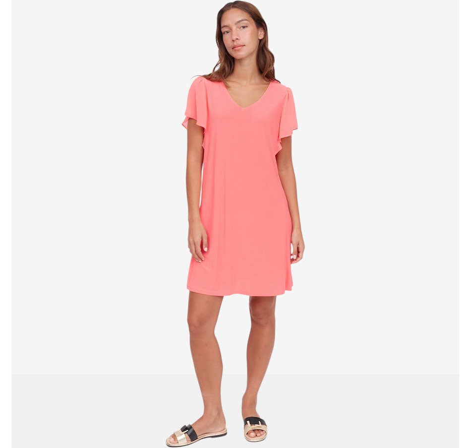 Image 122443_CRL.jpg, Product 122-443 / Price $49.99, Red Coral Flutter Sleeve Dress from Red Coral Fashions on TSC.ca's Fashion department
