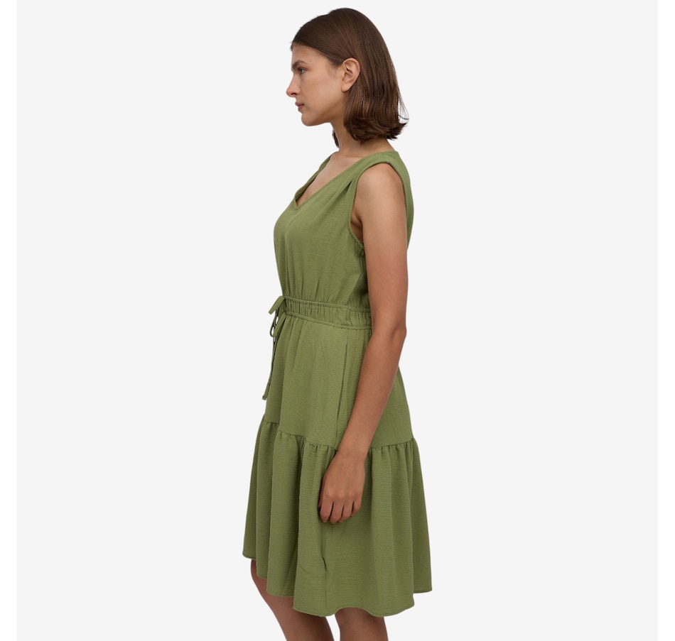 Image 122453_ALTMORE1.jpg, Product 122-453 / Price $49.99, Nina Leonard V-Neck Sleeveless Tiered Textured Wave Dress from Nina Leonard on TSC.ca's Fashion department