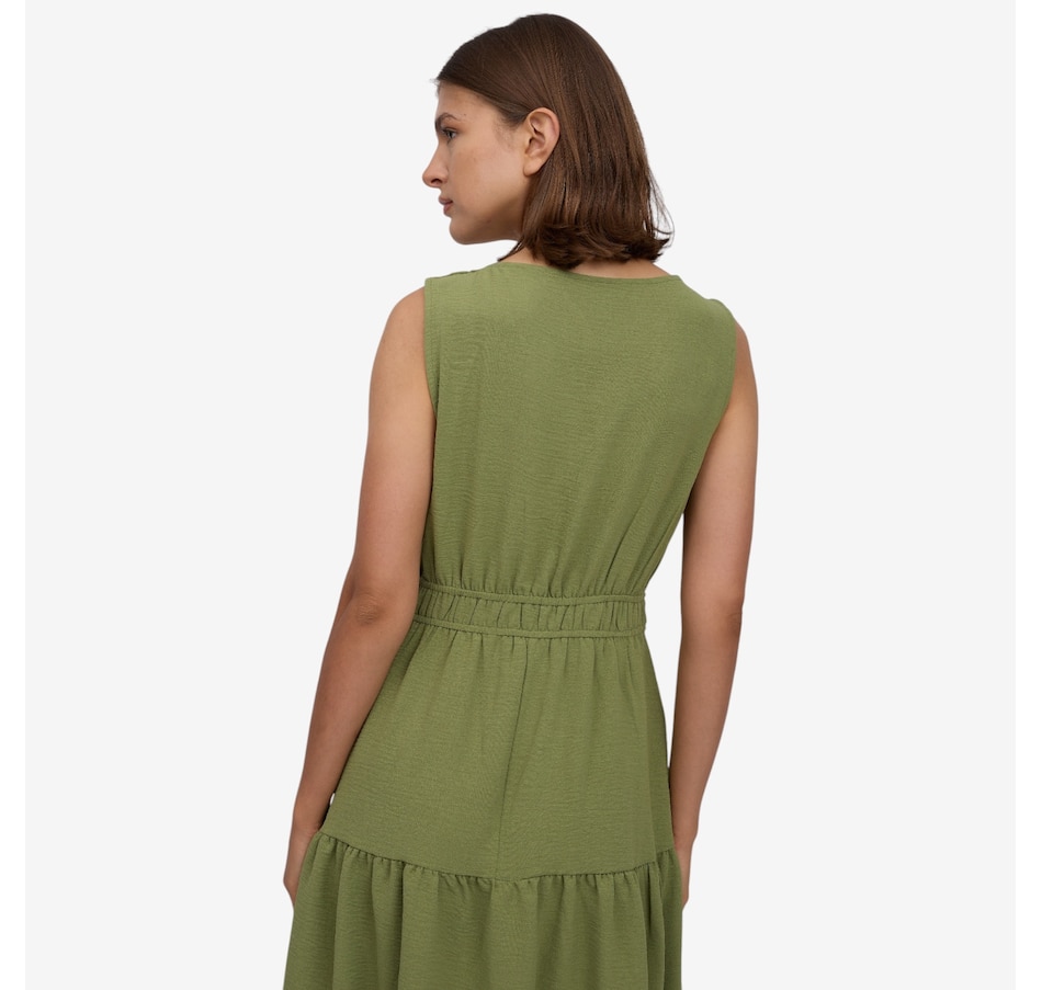 Image 122453_ALTMORE2.jpg, Product 122-453 / Price $49.99, Nina Leonard V-Neck Sleeveless Tiered Textured Wave Dress from Nina Leonard on TSC.ca's Fashion department