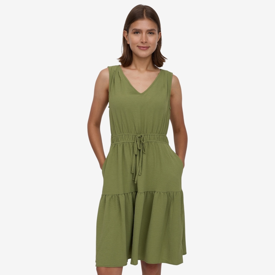 Image 122453_SFOL.jpg, Product 122-453 / Price $49.99, Nina Leonard V-Neck Sleeveless Tiered Textured Wave Dress from Nina Leonard on TSC.ca's Fashion department