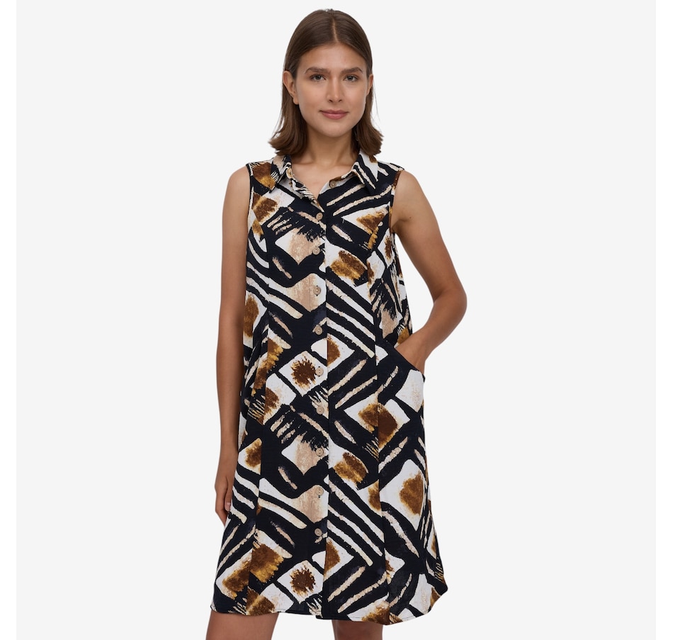 nina leonard shirt dress Nina Leonard Cap sleeve button front shirt dress