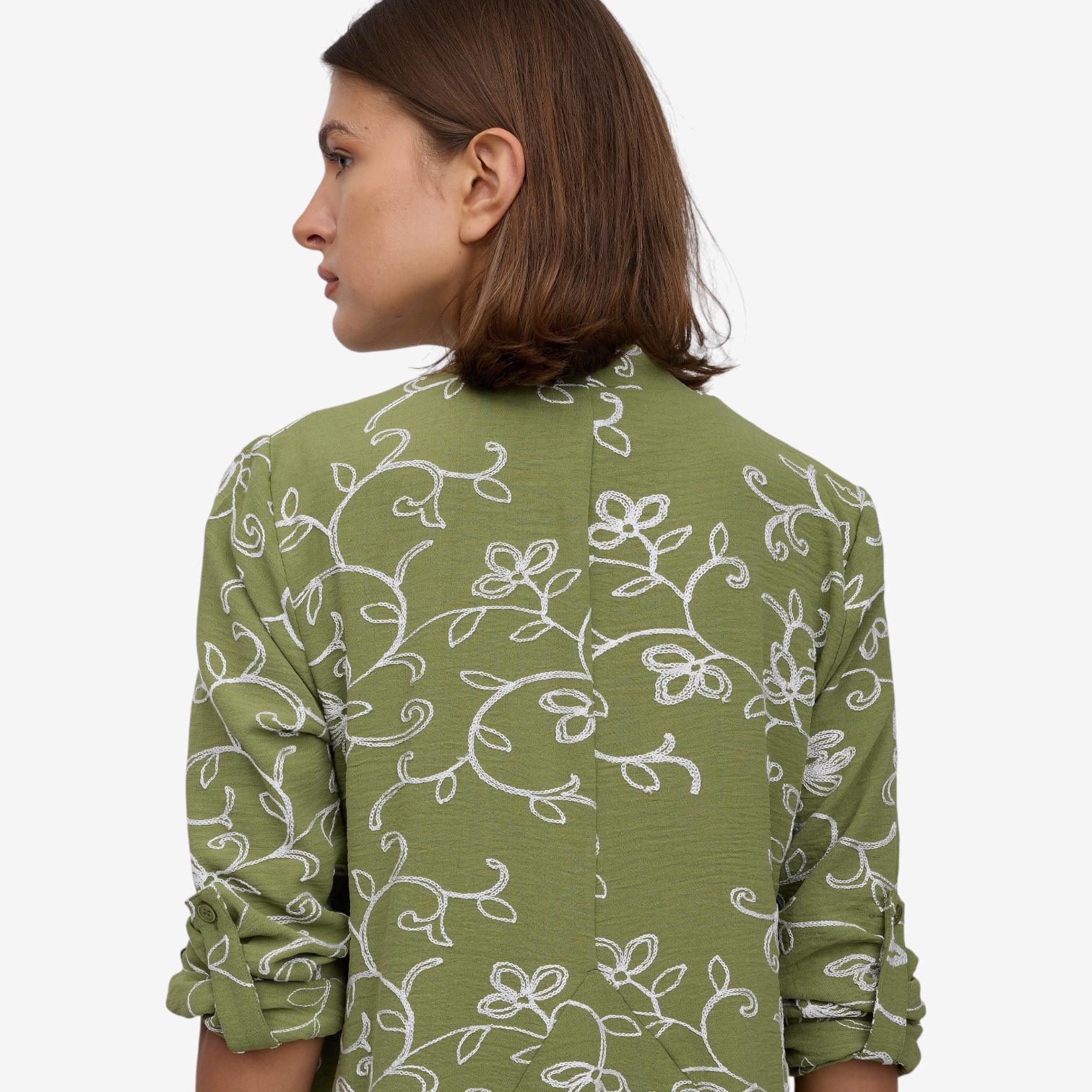 Nina Leonard Embroidered Textured Wave Godet Back Cardigan - TSC.ca