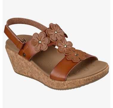 Skechers Arch Fit Beverlee 2.0 Rare Gem Adjustable Flower Wedge Sandal