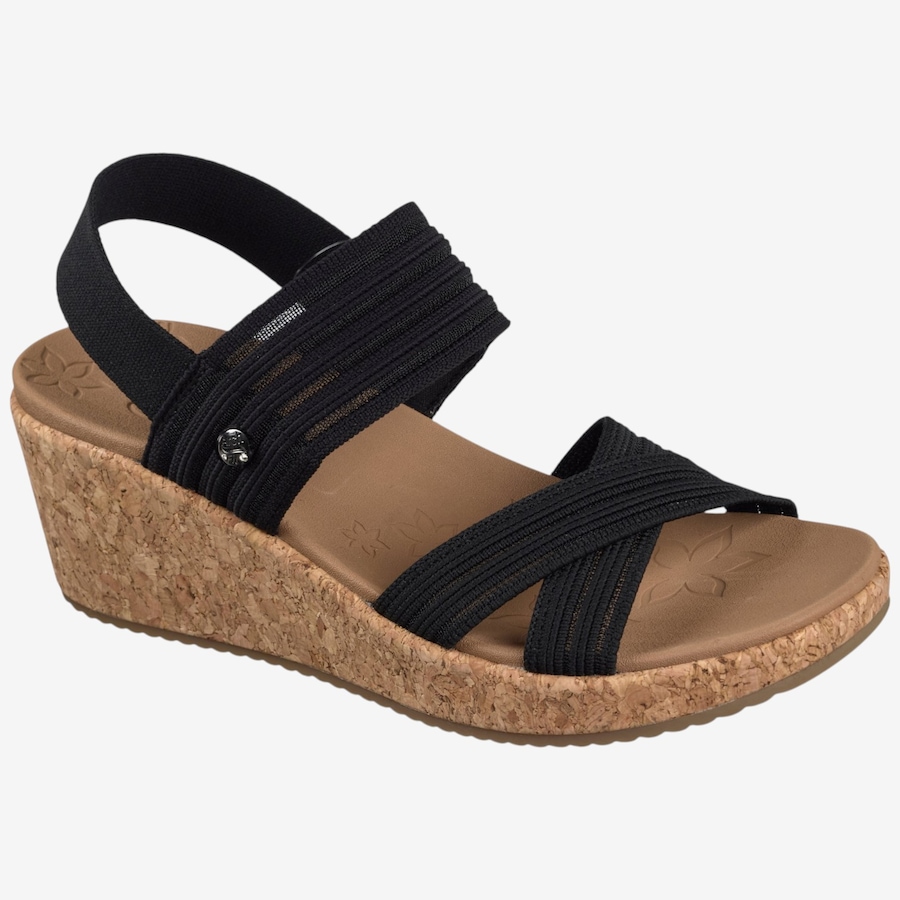 Image 122502_BLK.jpg, Product 122-502 / Price $29.33, Skechers Arch Fit Beverlee 2.0 - Bali Vibes Knit Crossband Slingback Wedge Sandal from Skechers on TSC.ca's Shoes department