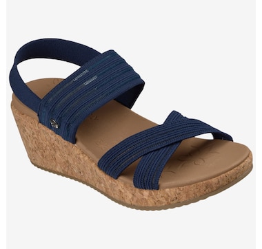 Skechers Arch Fit Beverlee 2.0 - Bali Vibes Knit Crossband Slingback Wedge Sandal