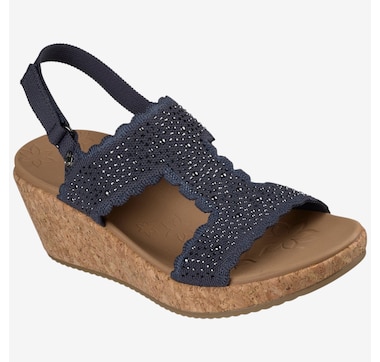 Skechers Arch Fit Beverlee 2.0-My Fav Adjustable Embellished Knit Wedge Sandal