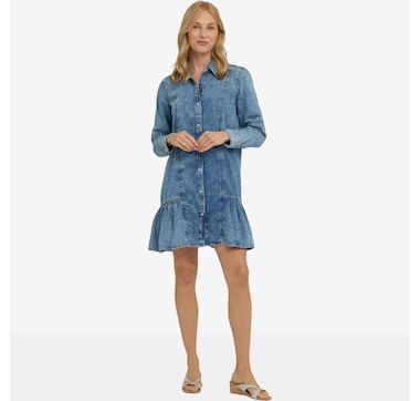NYDJ Denim Ruffle Dress