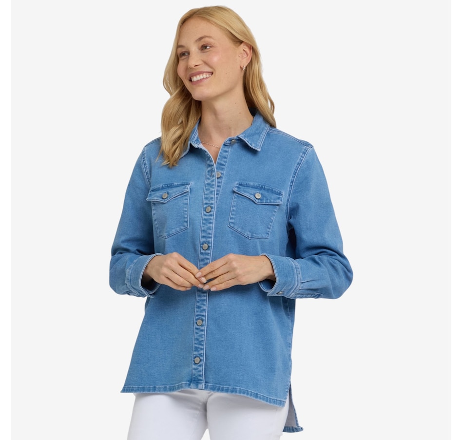 Image 122580_LTIND.jpg, Product 122-580 / Price $139.00, NYDJ Oversized Denim Jacket from NYDJ on TSC.ca's Fashion department