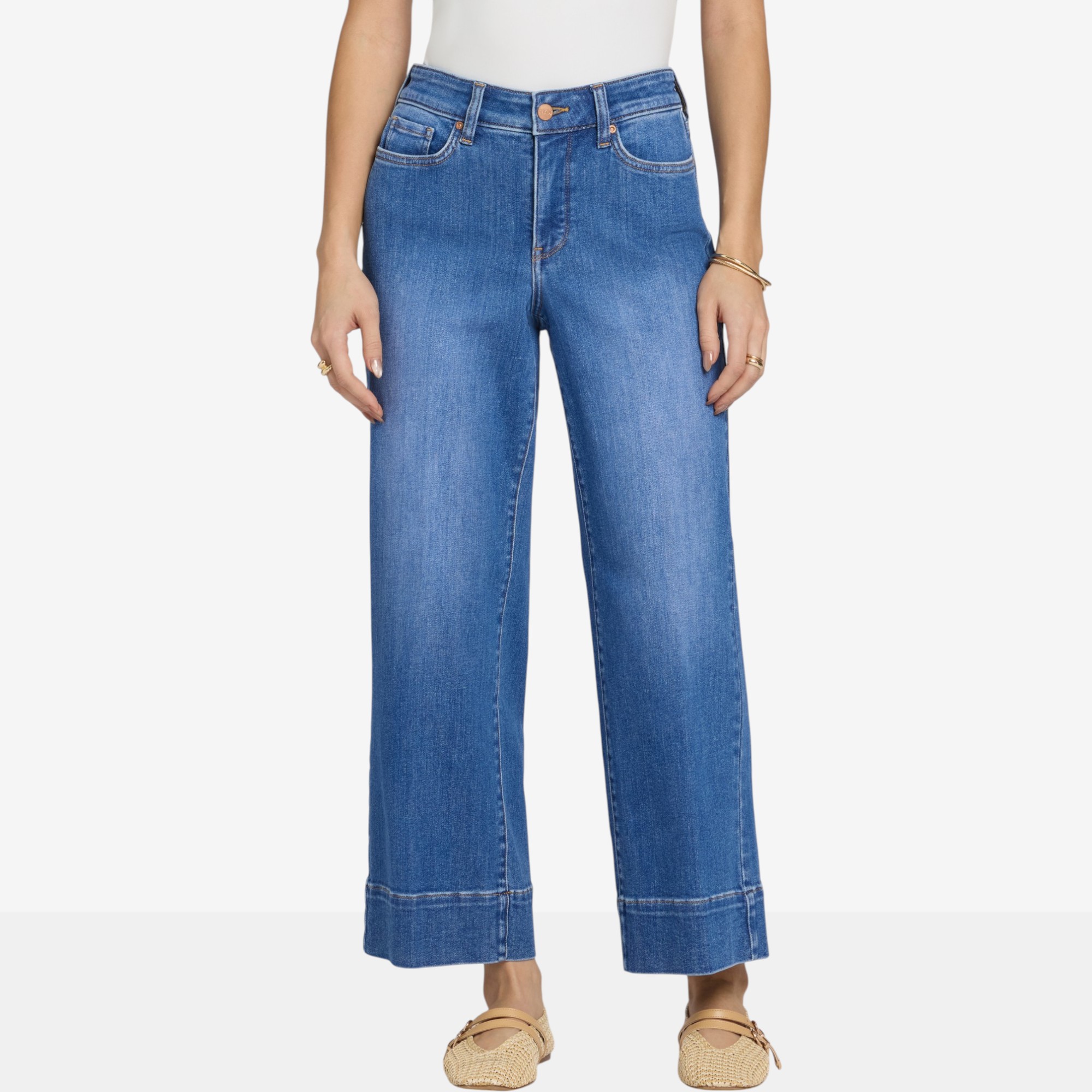 NYDJ Teresa Wide Leg Ankle Jean with 3
