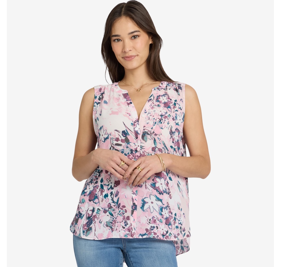 Image 122592_FLDRM.jpg, Product 122-592 / Price $109.00, NYDJ Sleeveless Pintuck Blouse from NYDJ on TSC.ca's Fashion department