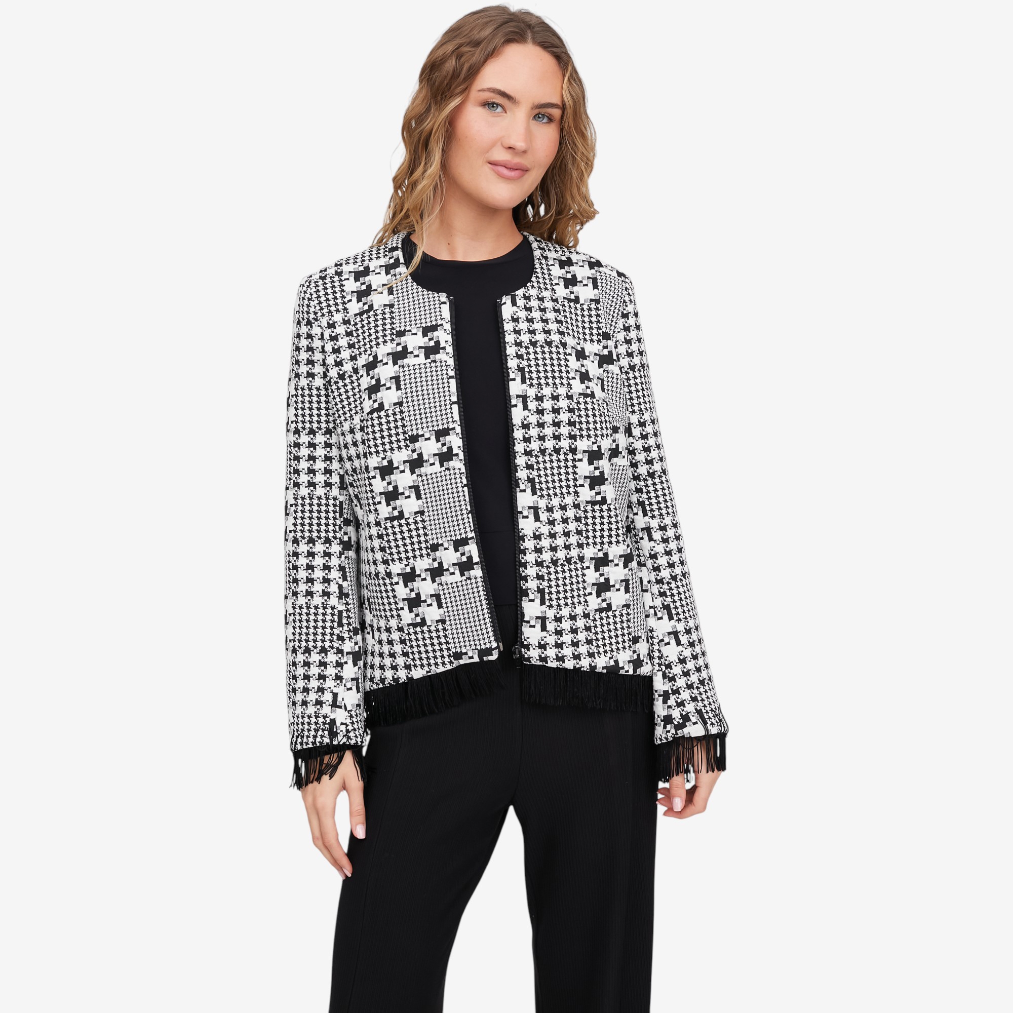 BELVET Cropped checkered shirt ホワイト　M Marallis Straight Fit Lined Cropped Jacket - TSC.ca