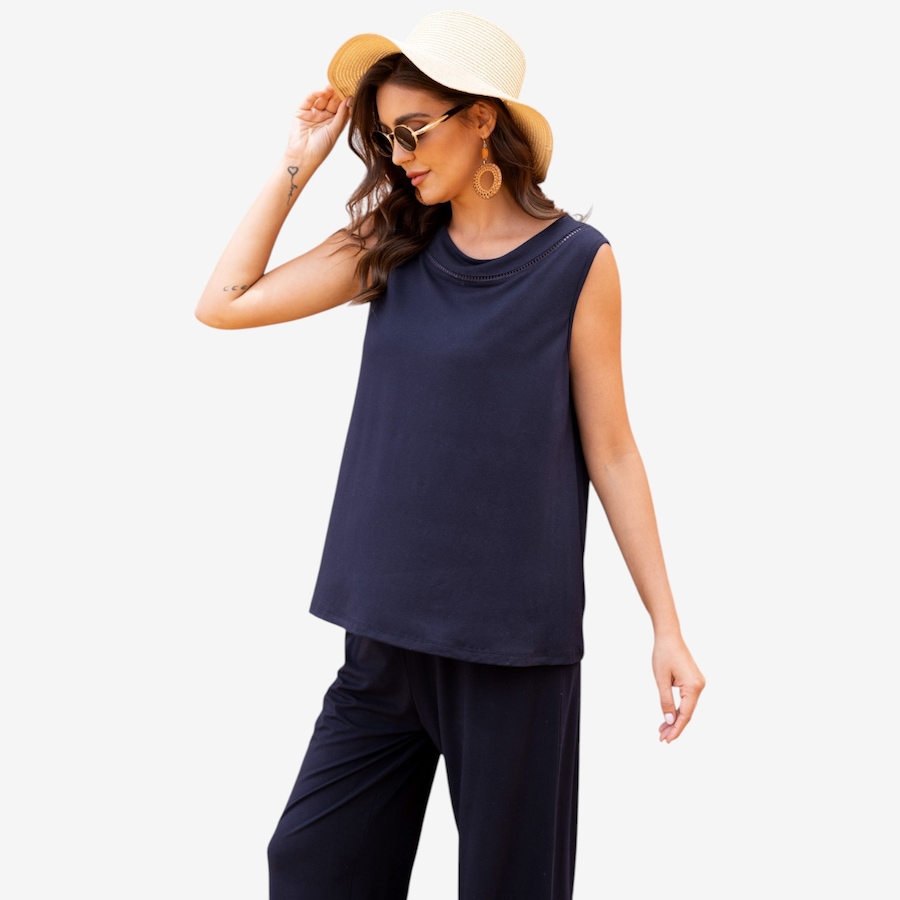Image 122631_NVY.jpg, Product 122-631 / Price $79.99, Orange Fashion Village Amelia's Bamboo Ladder Top from Orange Fashion Village on TSC.ca's Fashion department