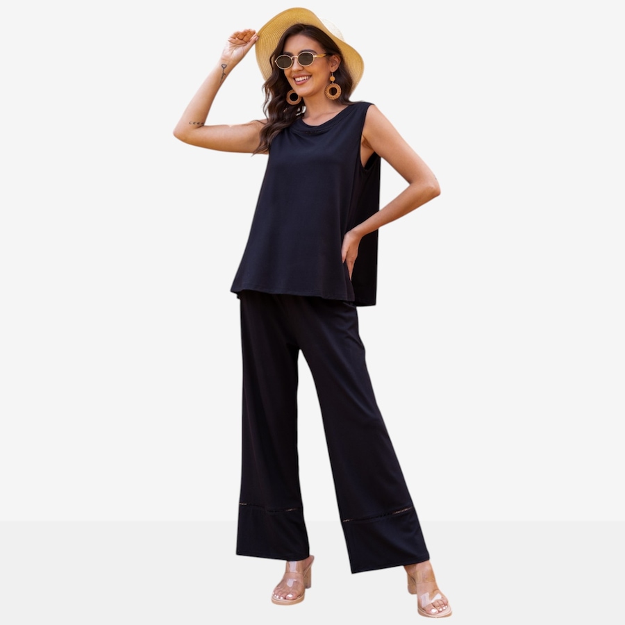 Image 122632_BLK.jpg, Product 122-632 / Price $99.99, Orange Fashion Village Amelia's Bamboo Ladder Pants from Orange Fashion Village on TSC.ca's Fashion department