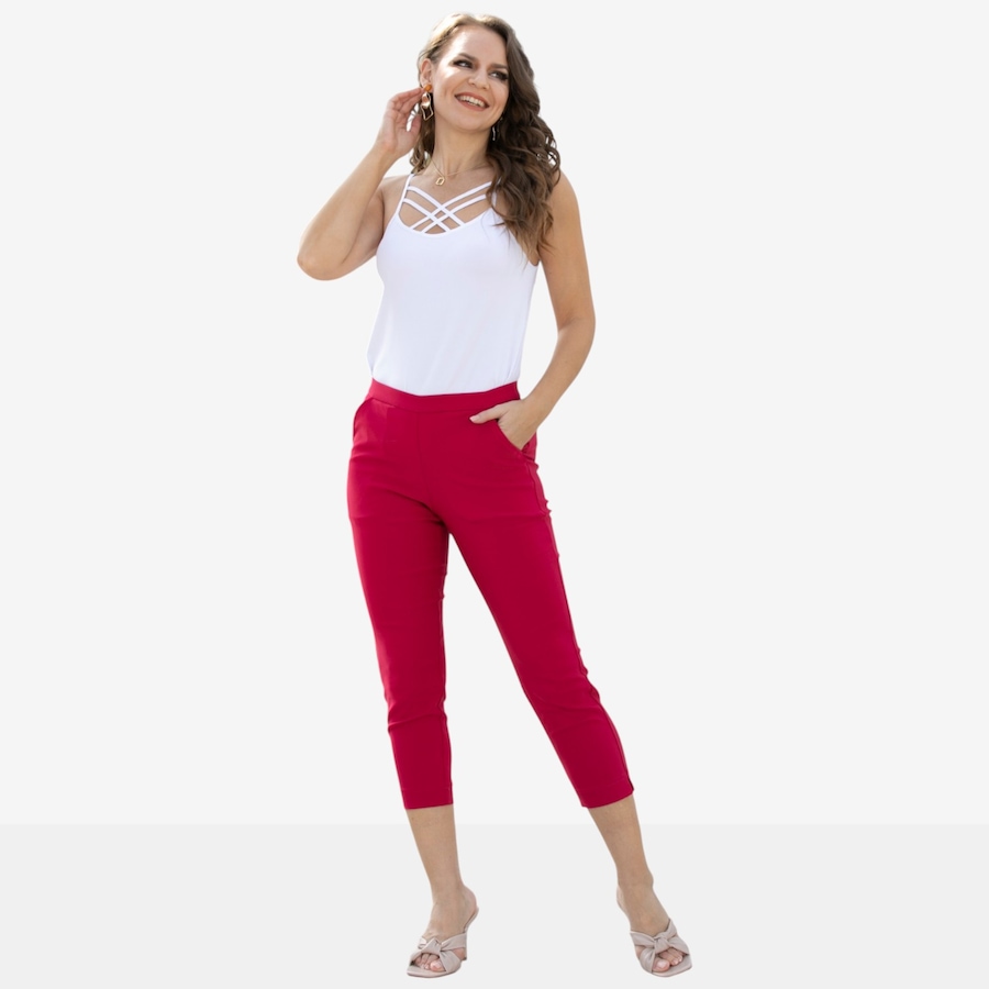 Image 122640_RED.jpg, Product 122-640 / Price $59.99, Orange Fashion Village Solid Colour Capri from Orange Fashion Village on TSC.ca's Fashion department