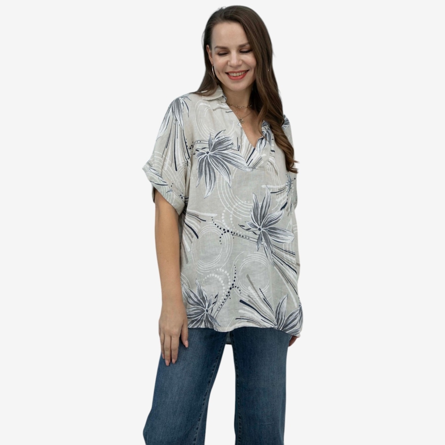 Image 122643_BGE.jpg, Product 122-643 / Price $84.99, Orange Fashion Village Floral Resort Blouse from Orange Fashion Village on TSC.ca's Fashion department
