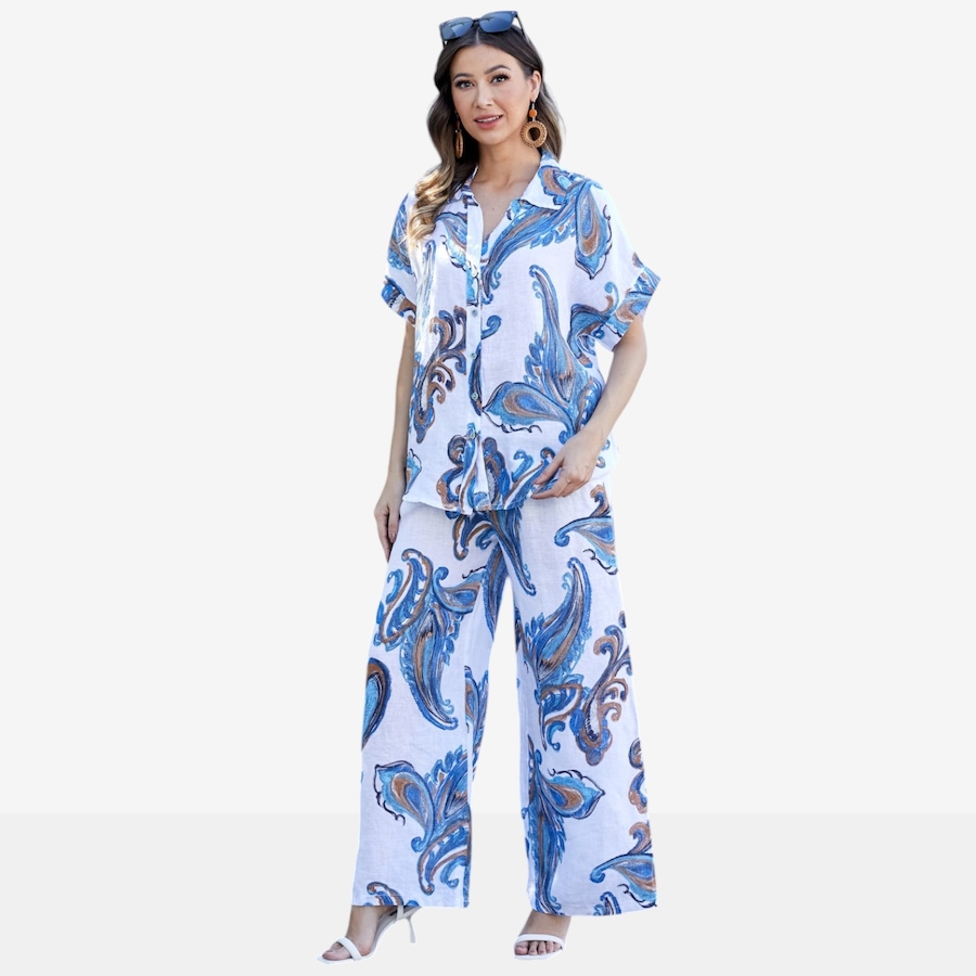 Image 122646_ALTMORE2.jpg, Product 122-646 / Price $74.99, Orange Fashion Village Lorenza's Paisley Print Linen Shirt from Orange Fashion Village on TSC.ca's Fashion department