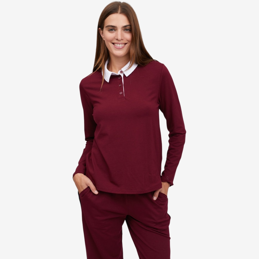 Image 122748_BD.jpg, Product 122-748 / Price $39.99, Cuddl Duds Cottonwear+ Collared Polo Top from Cuddl Duds on TSC.ca's Fashion department