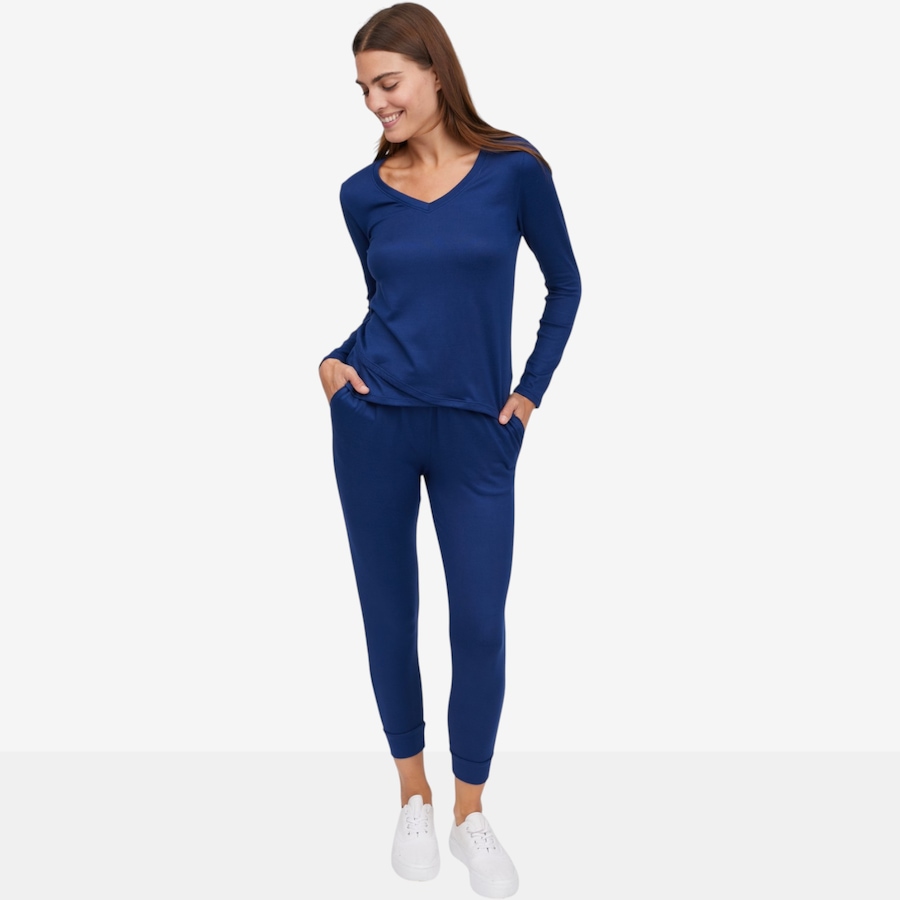 Image 122753_ECLBL.jpg, Product 122-753 / Price $70.00, Cuddl Duds Comfort Code Soft Sweater 2Pc Lounge Set - Petite from Cuddl Duds on TSC.ca's Fashion department