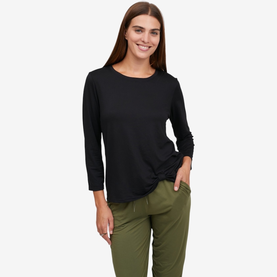 Image 122754_BLK.jpg, Product 122-754 / Price $40.00, Cuddl Duds Comfort Code Stretch Jersey Knot Front Tunic from Cuddl Duds on TSC.ca's Fashion department
