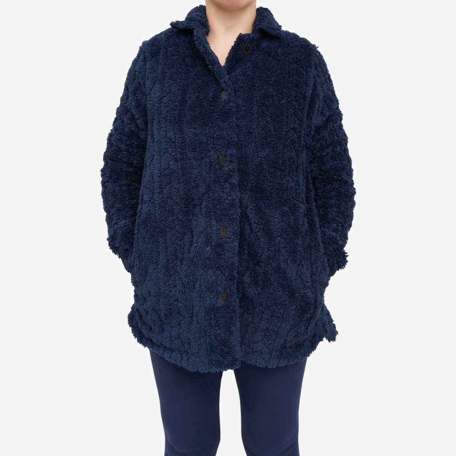 Image 122757_DSBLU.jpg, Product 122-757 / Price $39.99, Cuddl Duds Sculpted Sherpa Shirt Jacket from Cuddl Duds  on TSC.ca's Fashion department
