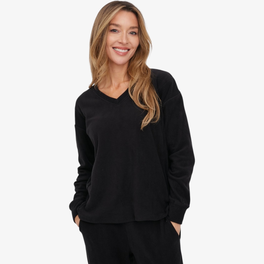 Image 122764_BLK.jpg, Product 122-764 / Price $34.99, Cuddl Duds Fleecewear Rib Pullover from Cuddl Duds  on TSC.ca's Fashion department