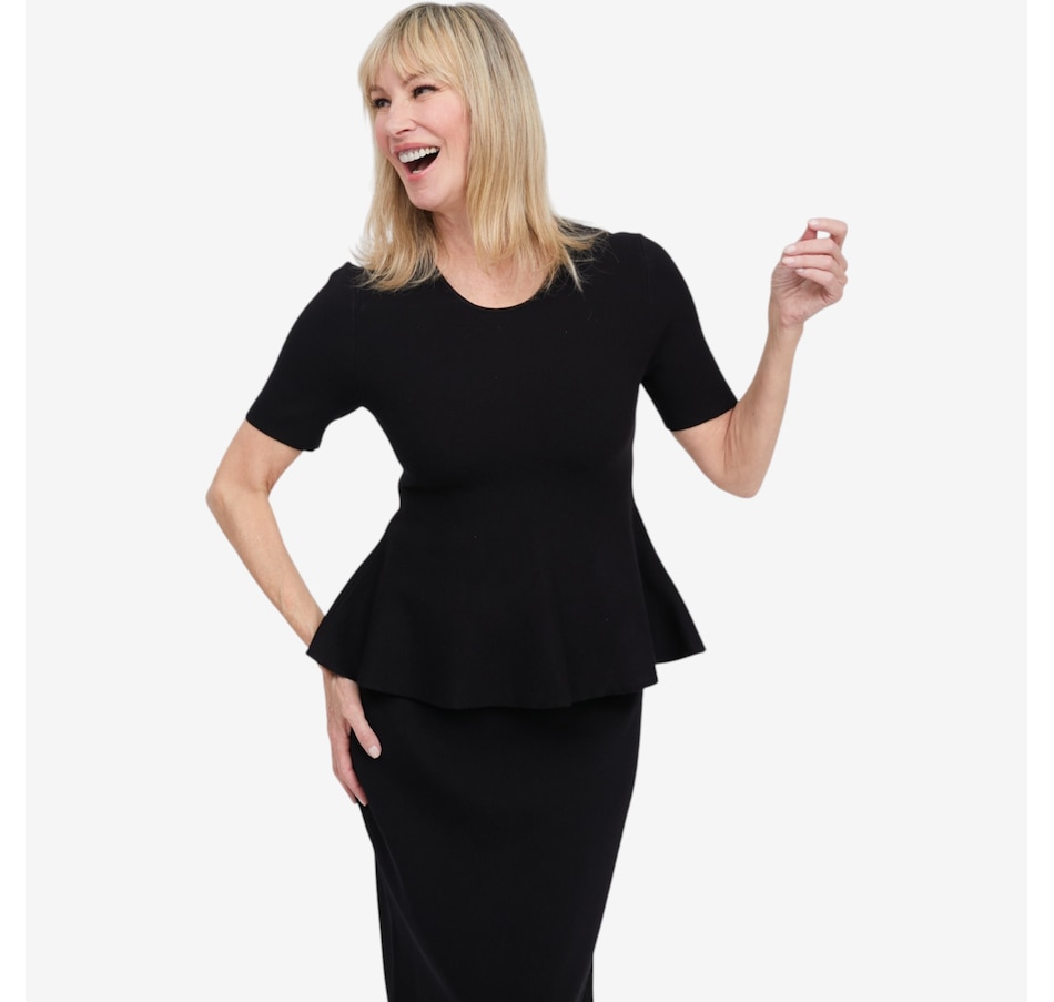 Image 122805_BLK.jpg, Product 122-805 / Price $89.99, Brian Bailey Knit Peplum Top from Brian Bailey on TSC.ca's Fashion department