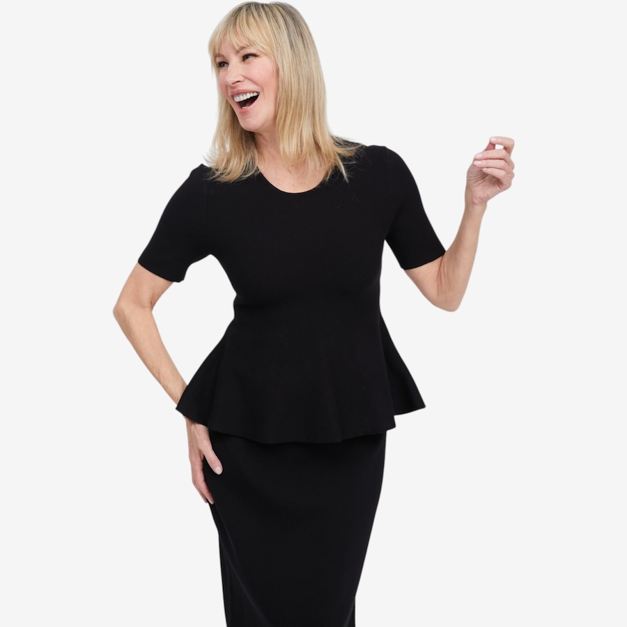 Image 122805_BLK.jpg, Product 122-805 / Price $89.88, Brian Bailey Knit Peplum Top from Brian Bailey on TSC.ca's Fashion department